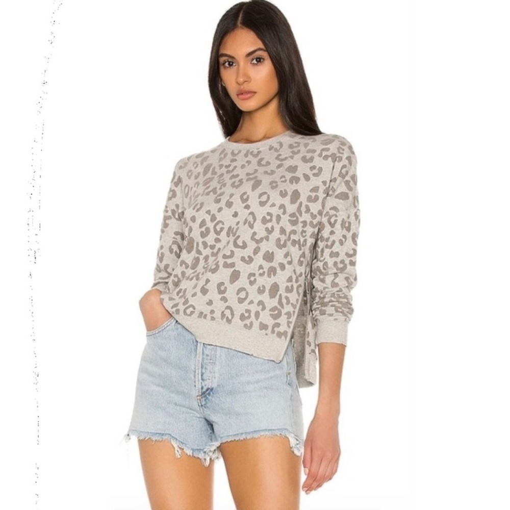 Rails Marlo Flocked Leopard Print Sweatshirt - image 1